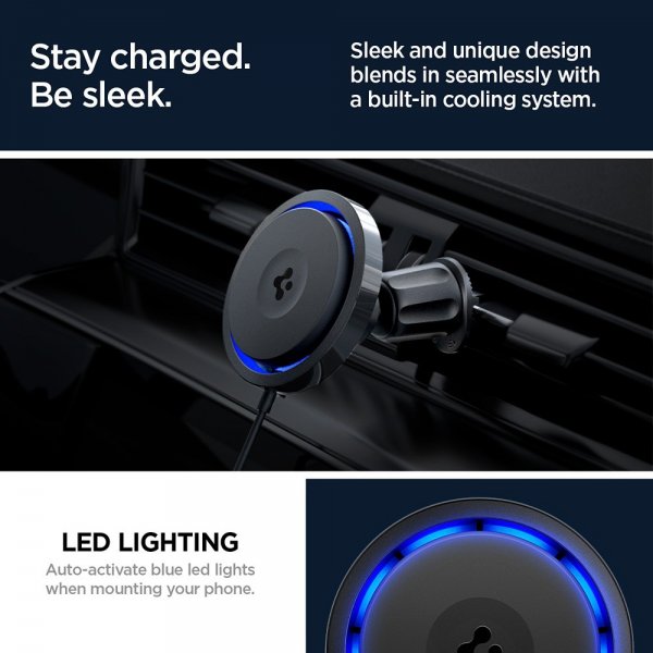 Spigen Bilhållare med trådlös laddning OneTap Pro 3 CryoMax MagFit Air Vent Hook