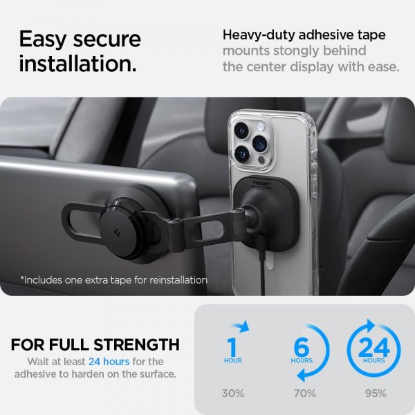 Spigen Bilhållare med trådlös laddning OneTap Pro 3 Tesla Skärmmontering MagFit