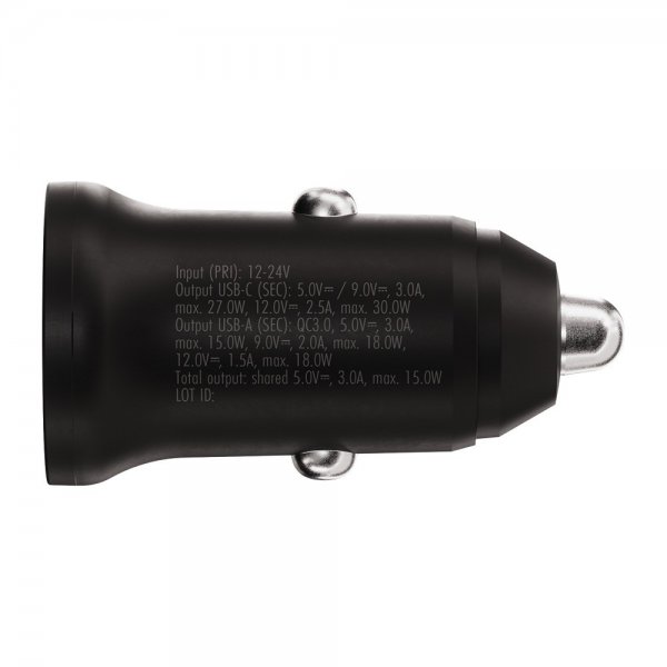 X2O Billaddare 30W Dubbel USB-C/USB-A GaN Svart