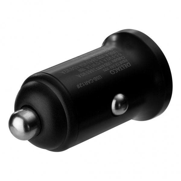 Deltaco Billaddare 36W Dubbla USB-A Svart