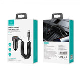 USAMS Billaddare 60W Car Charger with Spring Cable