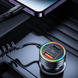 USAMS Billaddare 60W Car Charger with Spring Cable