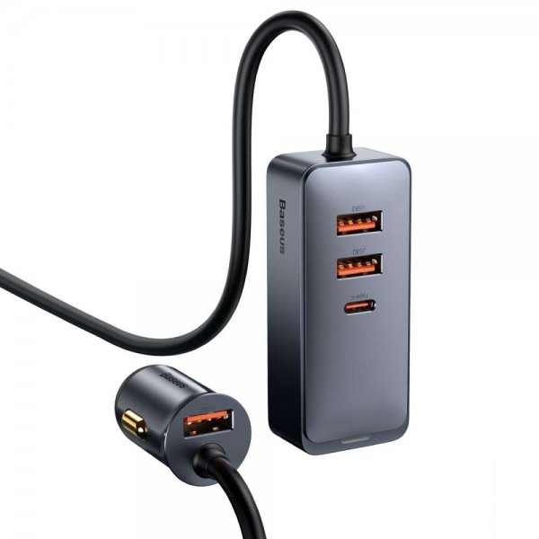 Baseus Billaddare Share Together 120W 3 USB-A & 1 USB-C Svart