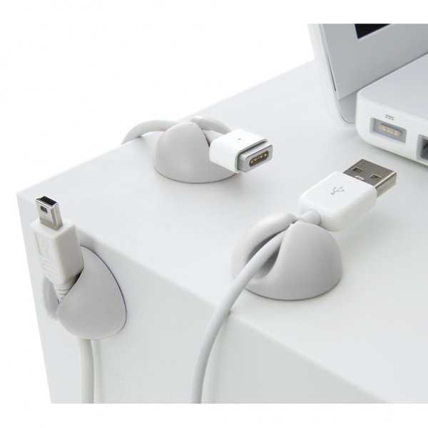 Bluelounge CableDrop Självhäftande hållare för sladdar 6-pack Vit