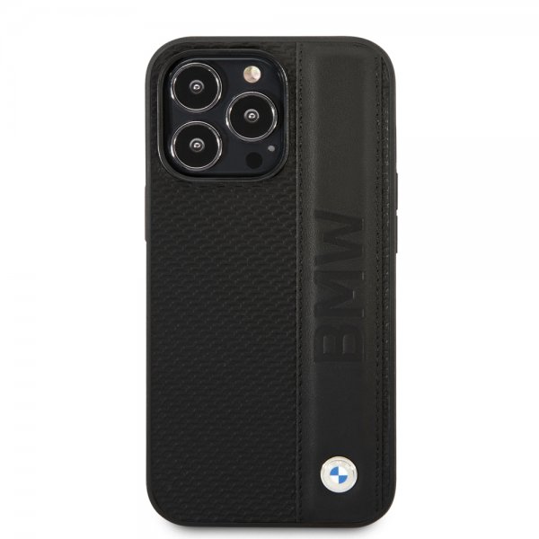 BMW iPhone 14 Pro Max Skal Big Logo Stripe Svart