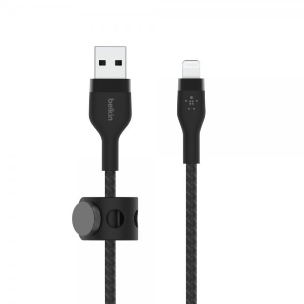 Belkin BOOST CHARGE USB-A to LTG_Braided Silicon 1m Svart