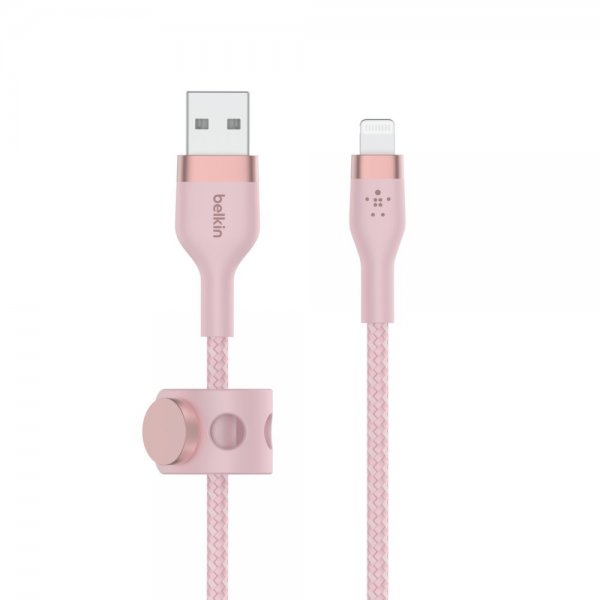 Belkin BOOST CHARGE USB-A to LTG_Braided Silicon 3m Rosa