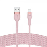 Belkin BOOST CHARGE USB-A to LTG_Braided Silicon 3m Rosa