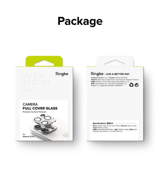 Ringke iPhone 15 Pro Kameraskydd Camera Protector Glass 2-pack