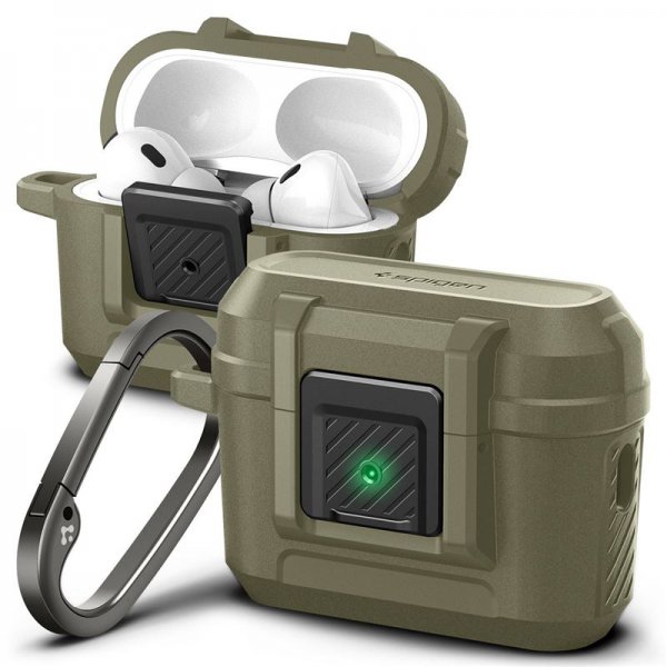 Spigen AirPods Pro 2 Skal Lock Fit Vintage Khaki