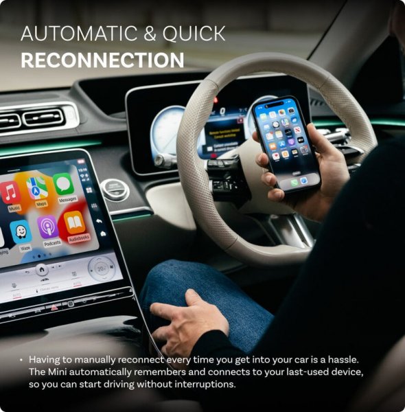 Ottocast Mini Trådlös Apple CarPlay/Android Auto Adapter