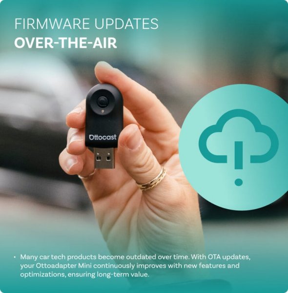 Ottocast Mini Trådlös Apple CarPlay/Android Auto Adapter