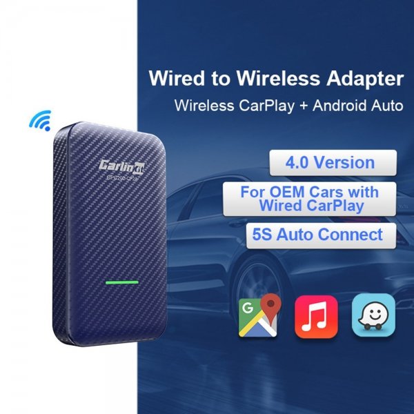 Carlinkit 4.0 Apple Carplay/Android Auto Trådlös Adapter