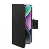 Celly iPhone 16e/17e Fodral Wally Wallet Case Svart