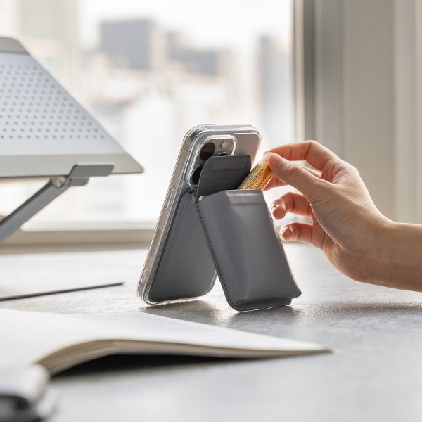 Ringke Korthållare Stand Pocket Magnetic MagSafe Light Gray