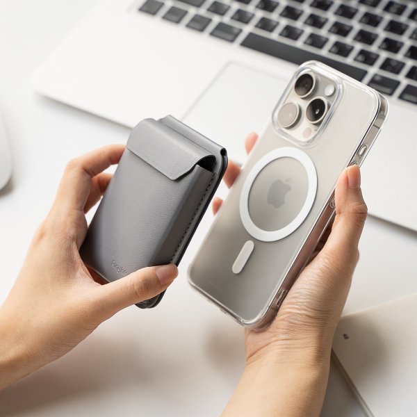 Ringke Korthållare Stand Pocket Magnetic MagSafe Light Gray