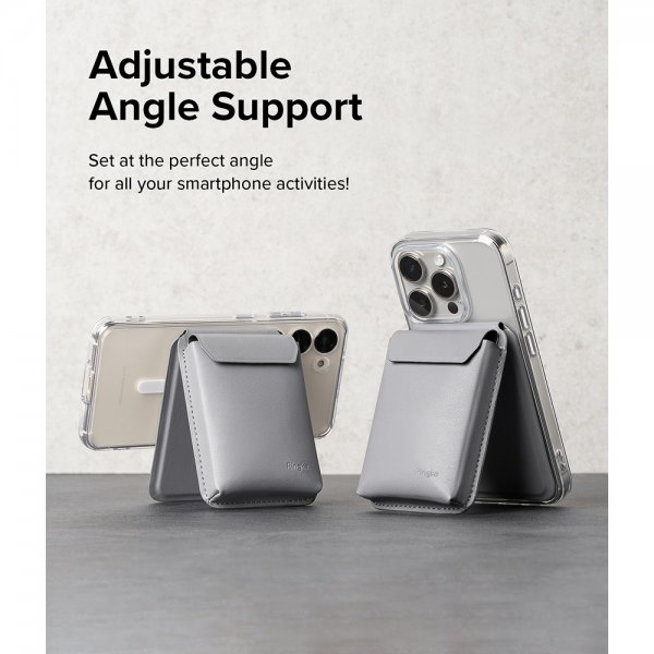 Ringke Korthållare Stand Pocket Magnetic MagSafe Light Gray