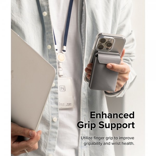 Ringke Korthållare Stand Pocket Magnetic MagSafe Light Gray