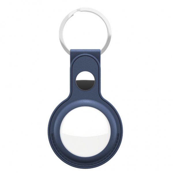 KeyBudz AirTag Hållare Läder Blå