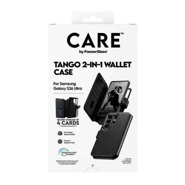 CARE by PanzerGlass Samsung Galaxy S26 Ultra Fodral Tango Two-in-One Wallet MagSafe Svart