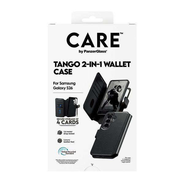 CARE by PanzerGlass Samsung Galaxy S26 Fodral Tango Two-in-One Wallet MagSafe Svart
