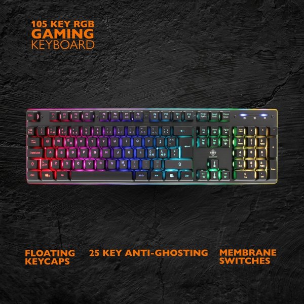 Deltaco Gaming DK220 Gaming Tangentbord Membrane RGB Svart