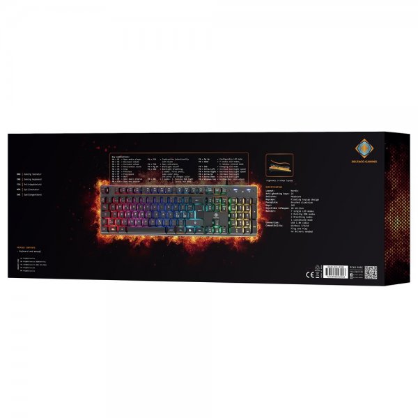 Deltaco Gaming DK220 Gaming Tangentbord Membrane RGB Svart