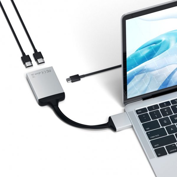 Satechi USB-C dubbel HDMI-adapter Silver