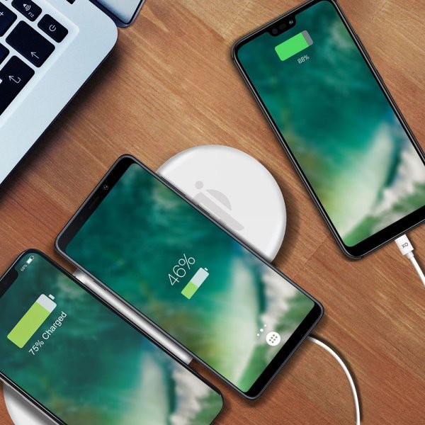 Xqisit Dubbel Trådlös Laddare Dual Charging Pad 32W Vit