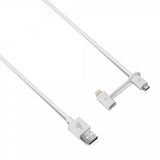 Usbepower DUO Micro-USB/Lightning Kabel 1.2 meter Vit