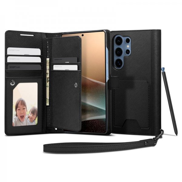 Spigen Samsung Galaxy S25 Ultra Fodral Wallet S Svart