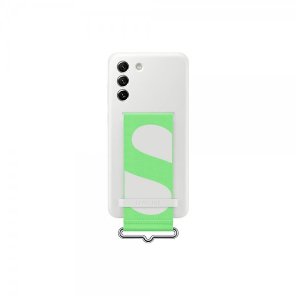 Samsung Original Galaxy S21 FE Skal Silicone Cover with Strap Vit