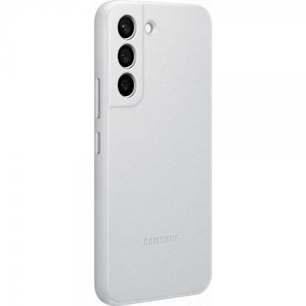 Samsung Original Galaxy S22 Skal Leather Cover Light Gray