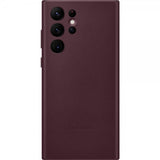 Samsung Original Galaxy S22 Ultra Skal Leather Cover Burgundy