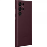 Samsung Original Galaxy S22 Ultra Skal Leather Cover Burgundy