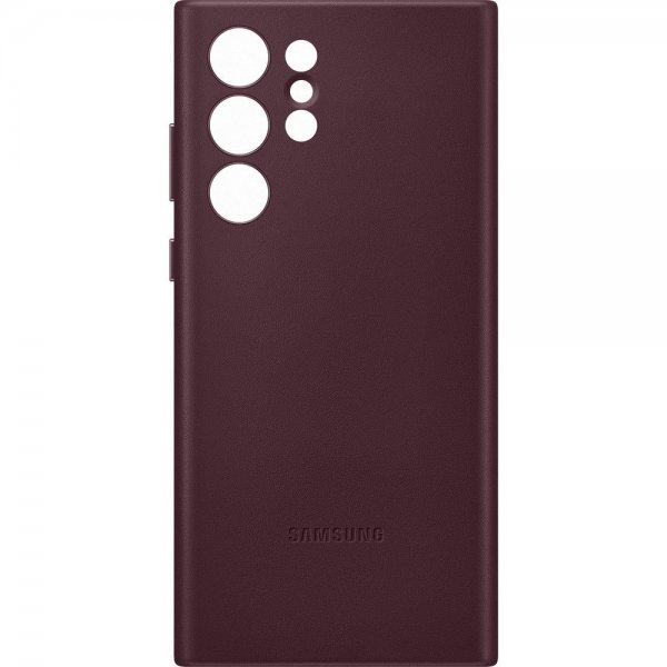 Samsung Original Galaxy S22 Ultra Skal Leather Cover Burgundy