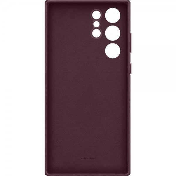 Samsung Original Galaxy S22 Ultra Skal Leather Cover Burgundy