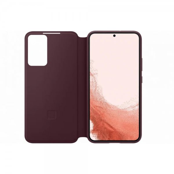 Samsung Original Galaxy S22 Fodral Smart Clear View Cover Burgundy