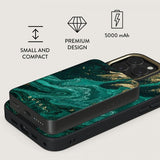 Burga Powerbank MagSafe 5000 mAh Emerald Pool Metallgrå