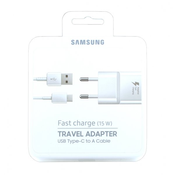 Samsung EP-TA20EWE Laddningsadapter + USB Type-C Kabel 1.2m Vit