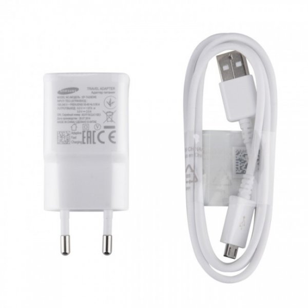Samsung Original 2.0A USB laddare Micro USB Kabel Fast Charge Vit EP-TA20EWE