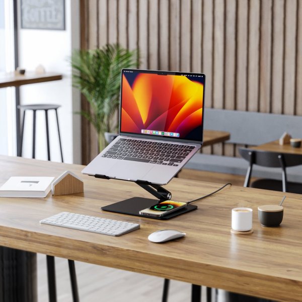 ALOGIC Elite Power Laptop Stand with Wireless Charger Svart