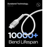 Spigen Essential Kabel Fabric USB-C/USB-C 100W 1m Vit