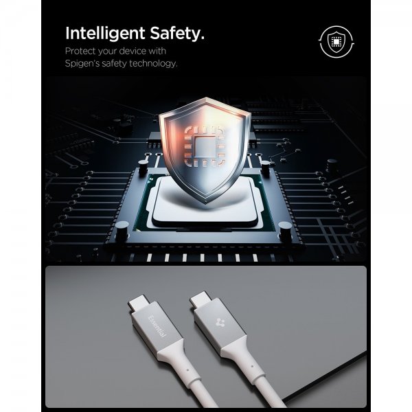 Spigen Essential Kabel USB-C till USB-C 240W 1.2m Vit