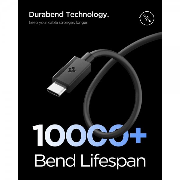 Spigen Essential Kabel USB-C till USB-C 60W 1m Svart