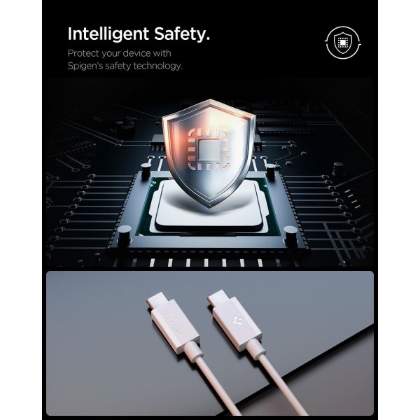 Spigen Essential Kabel USB-C till USB-C 60W 1m Vit