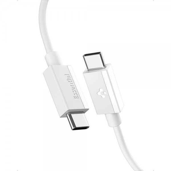 Spigen Essential Kabel USB-C till USB-C 60W 2m Vit