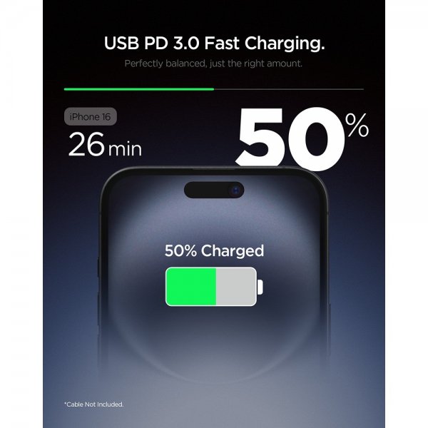 Spigen Essential Laddare 20W USB-C Svart