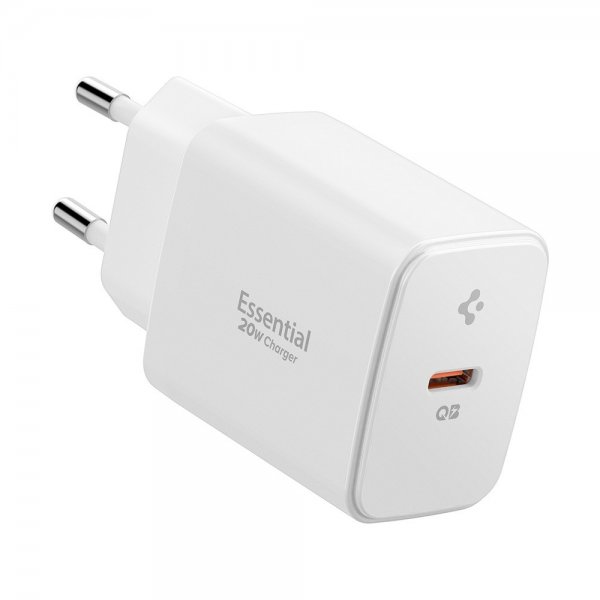 Spigen Essential Laddare 20W USB-C Vit