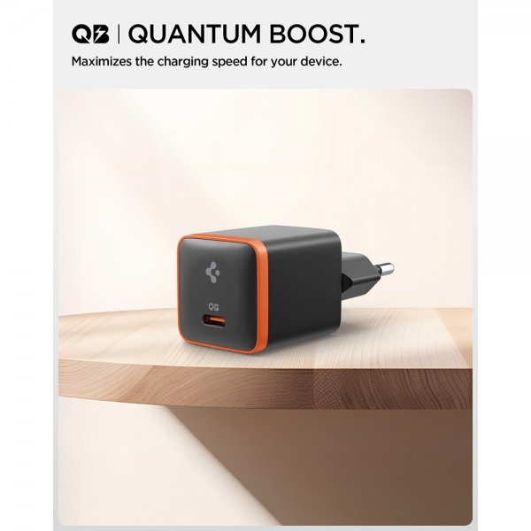 Spigen Essential Laddare 30W USB-C Orange/Svart